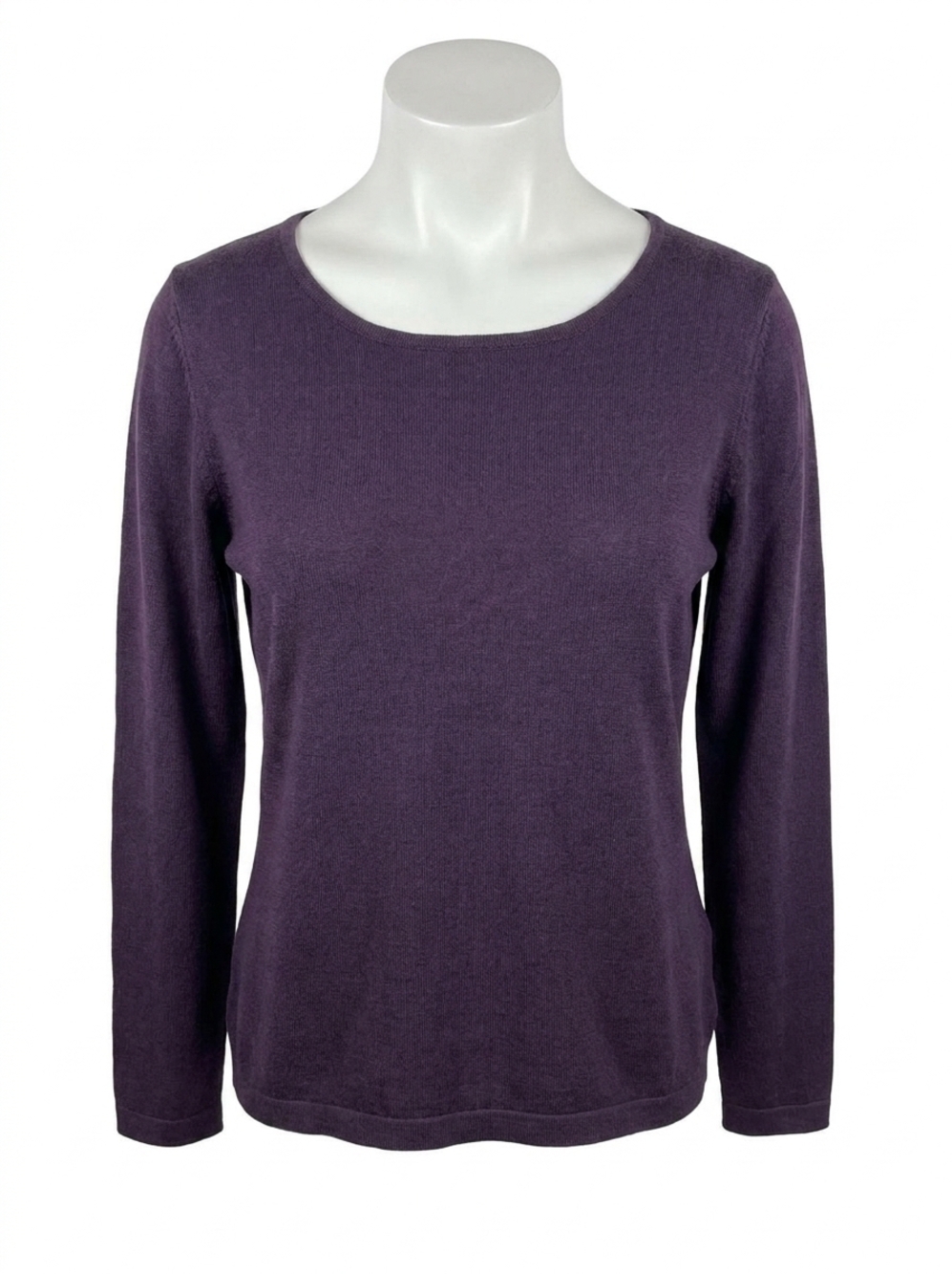 NEW ANGEL long sleeve scoop neck top in plum